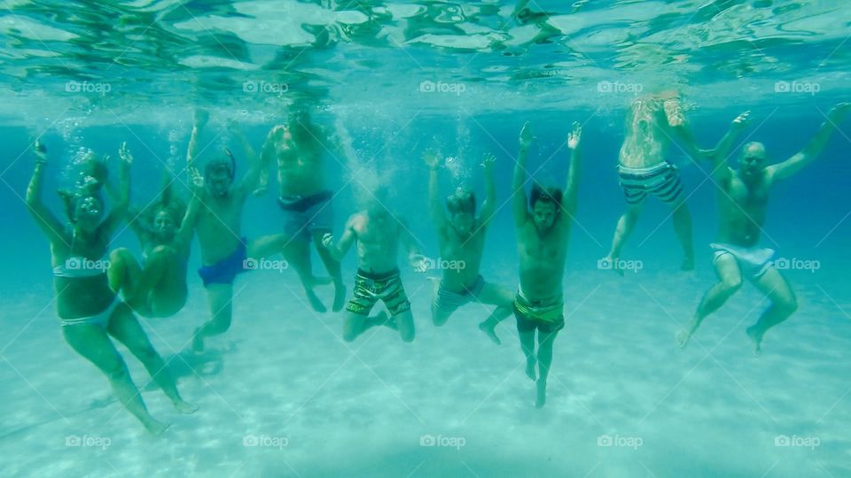 Underwater crew. Picture taken in Gozo, Malta