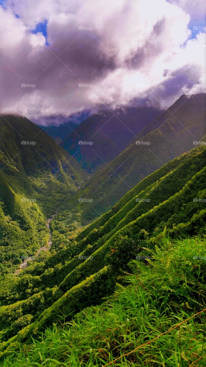 mountains with a cloudy sky