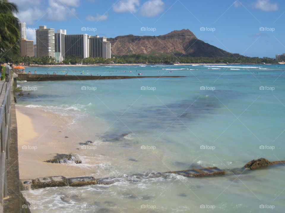 Beautiful Hawaii. View Towards Diamond Head