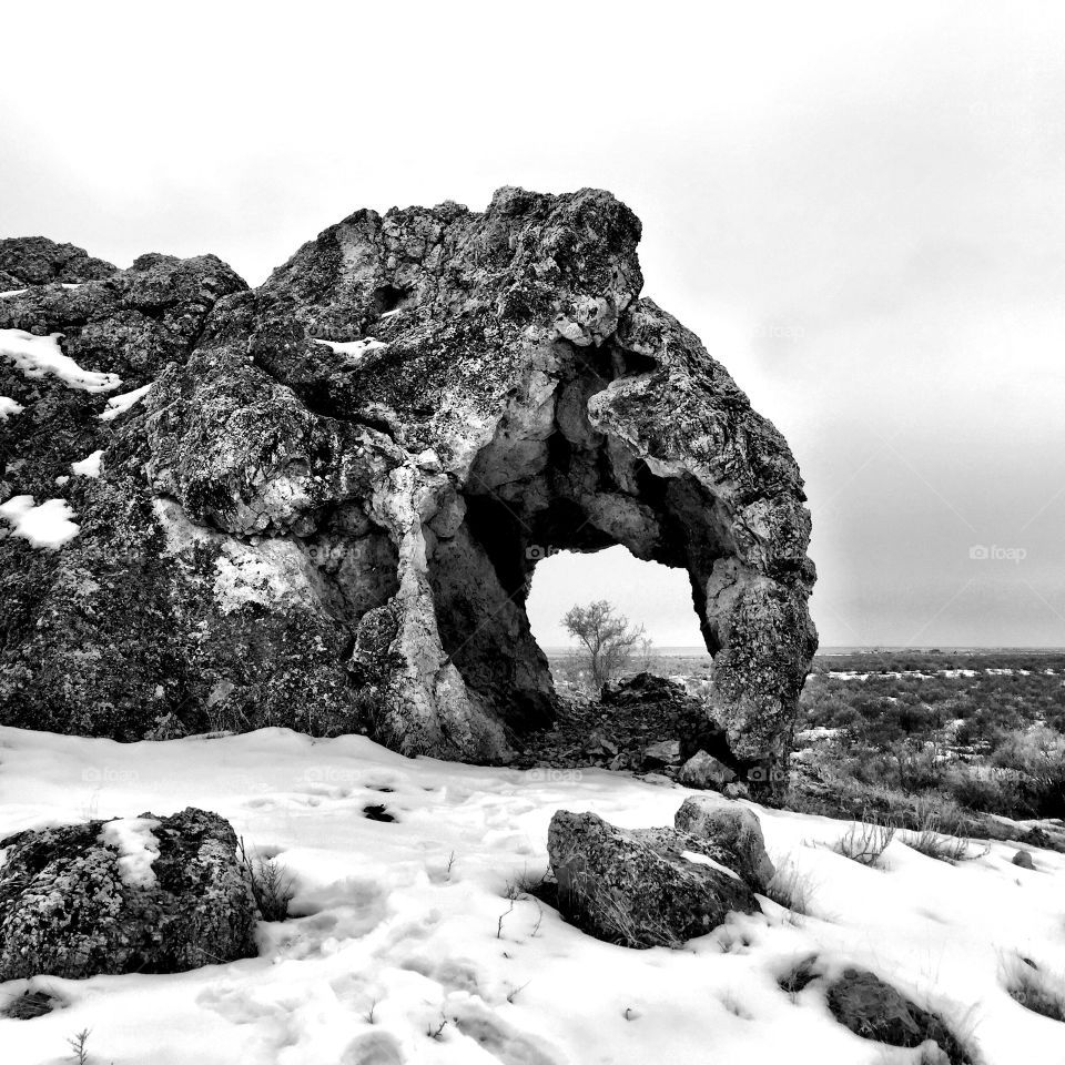 Elephant rock in winter