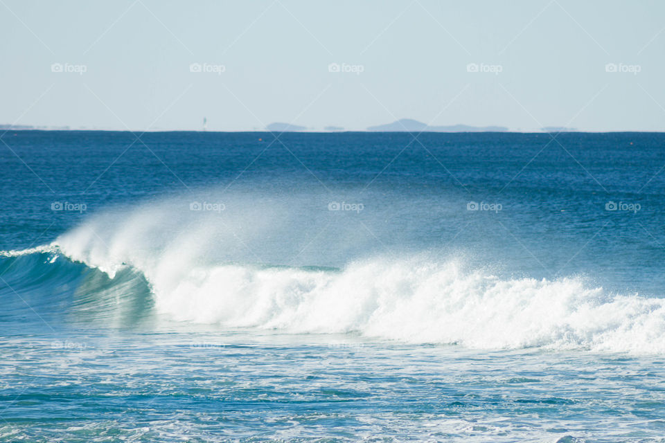 Water splashing at sea