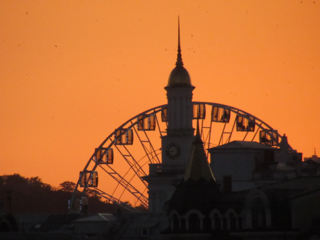 Ferris wheel at sunset