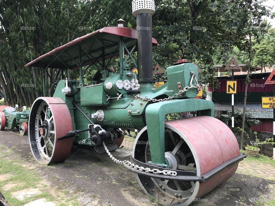 Very old steam engine roller, in Kandy Sri Lankan Museum of Railway... Iconic Rollers... 