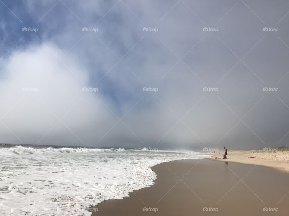 Foggy morning at the beach