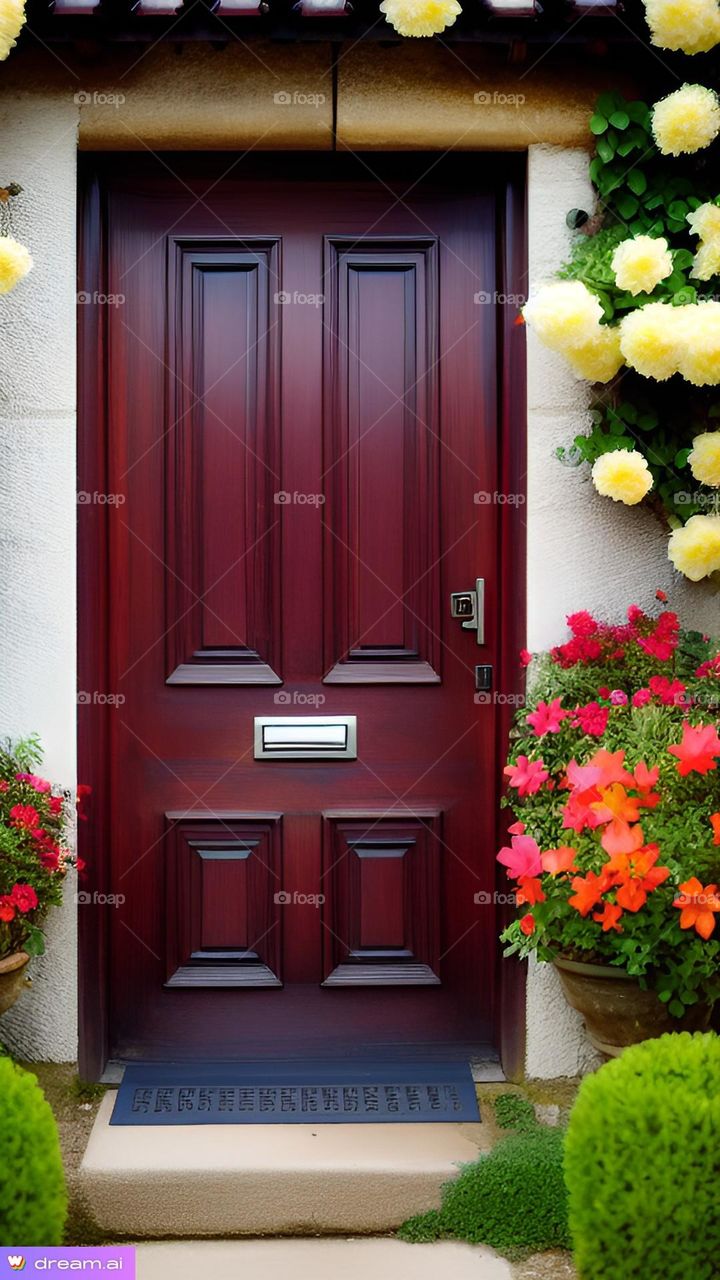 Porta con fiori