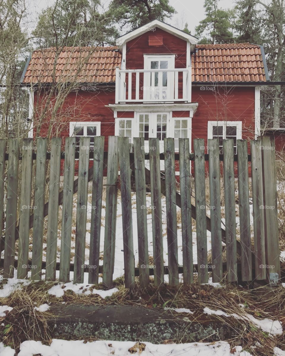 Typical swedish house abandoned, Kolmården, Östergötland, Sweden