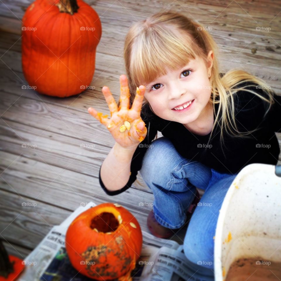 Halloween, Pumpkin, Child, Fun, Fall