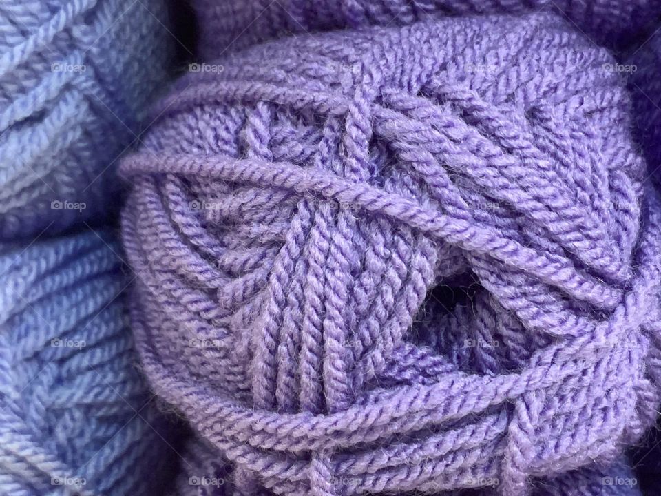 Purple yarn closeup