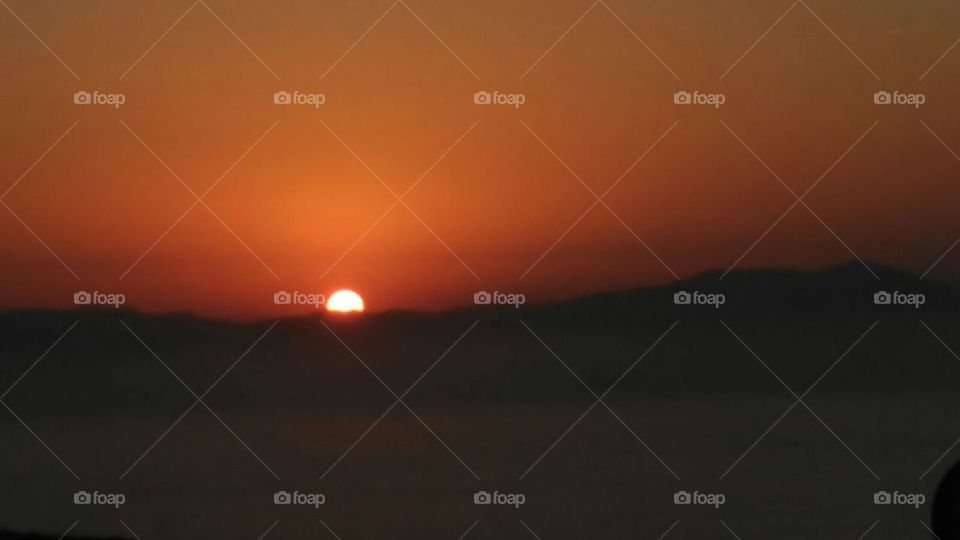 puesta de sol en el mar Cantábrico