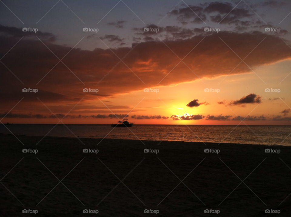 beach ocean sky sunset by cordsxoxo