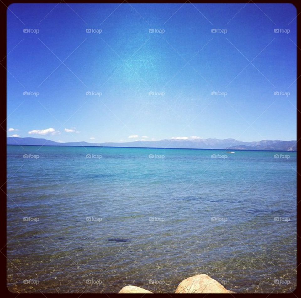 Lake Tahoe. Relaxing on the shore 