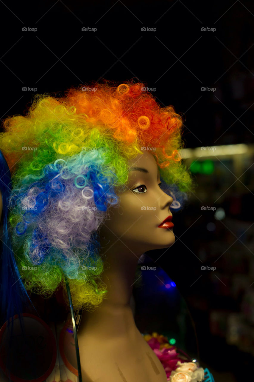 fashion rainbow colorful wig by kingrum