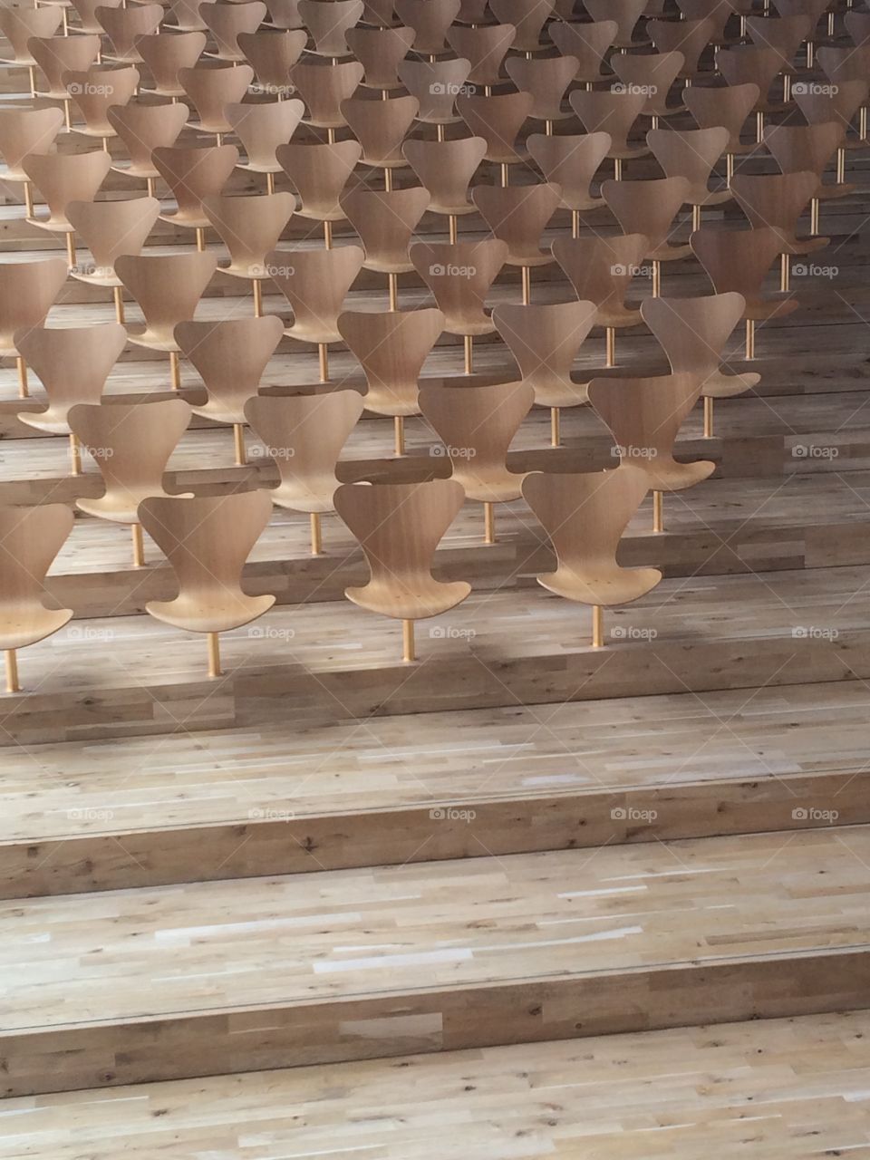 Chairs in a pattern. Maritime museum in Elsinore Denmark. 