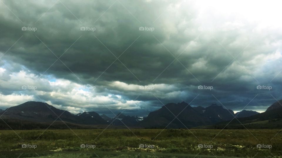 Storm clouds over the mountain