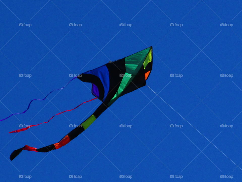 high-flying colorful kite