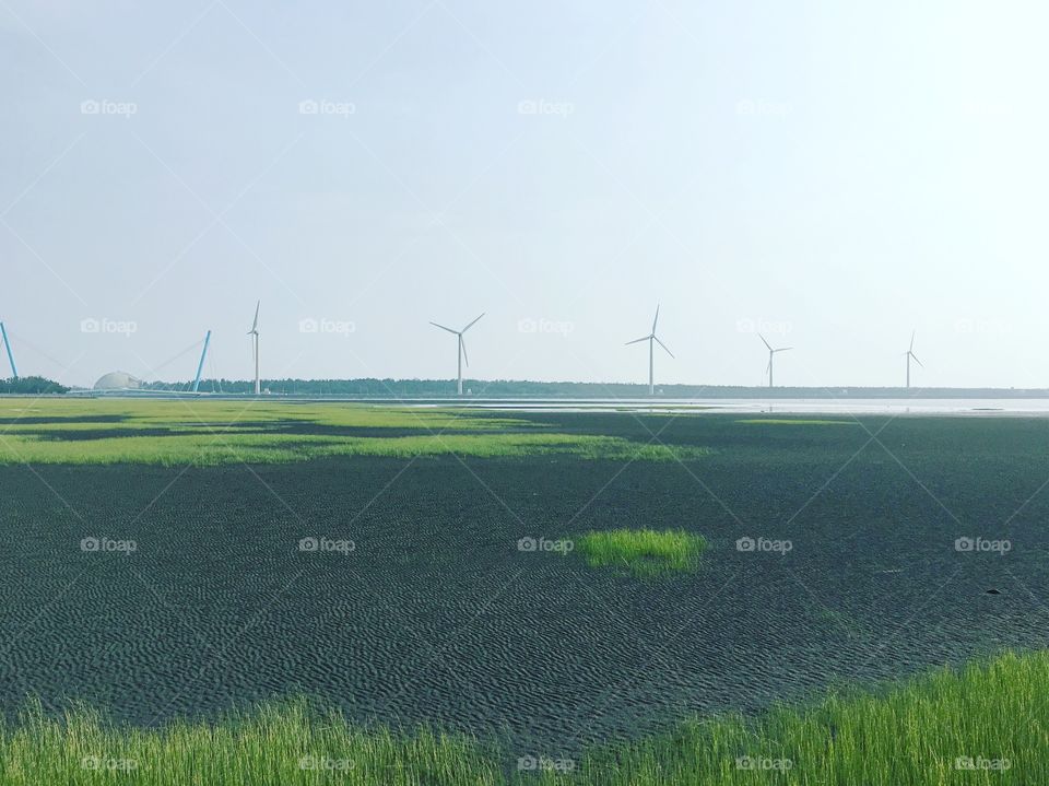 Windmills doing its work to provide clean energy for Taiwan.