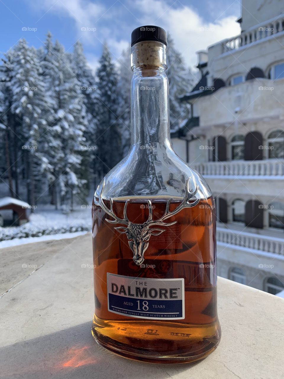 Whiskey and snow