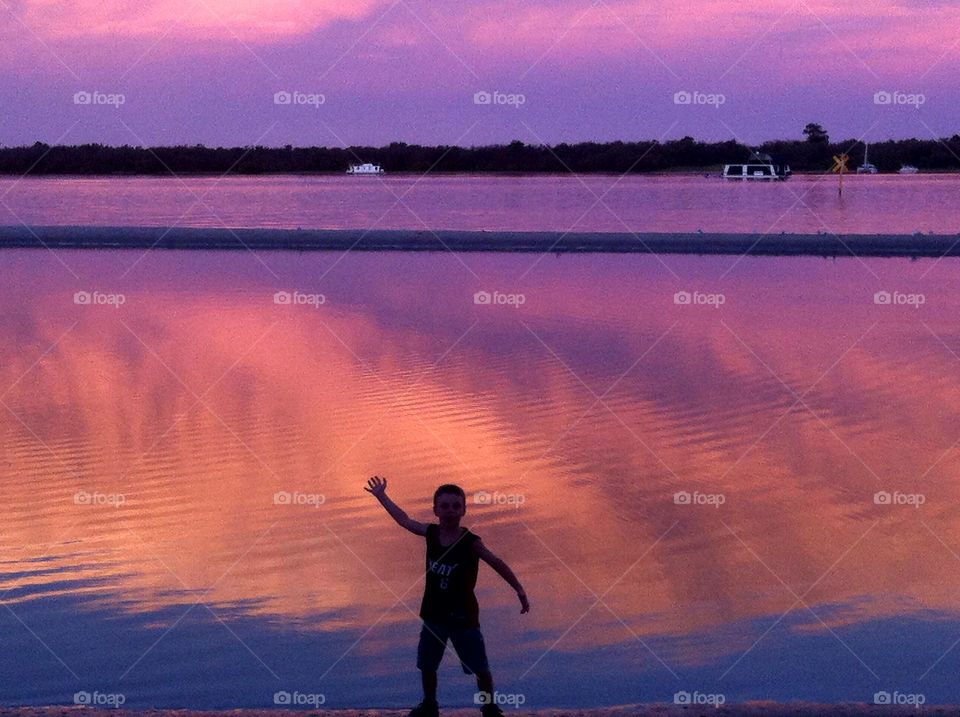 lagoon sunset