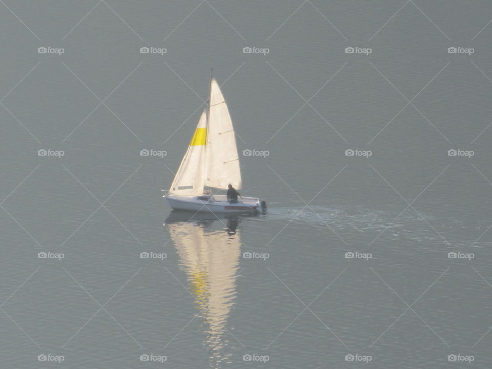 sailing lake reflection