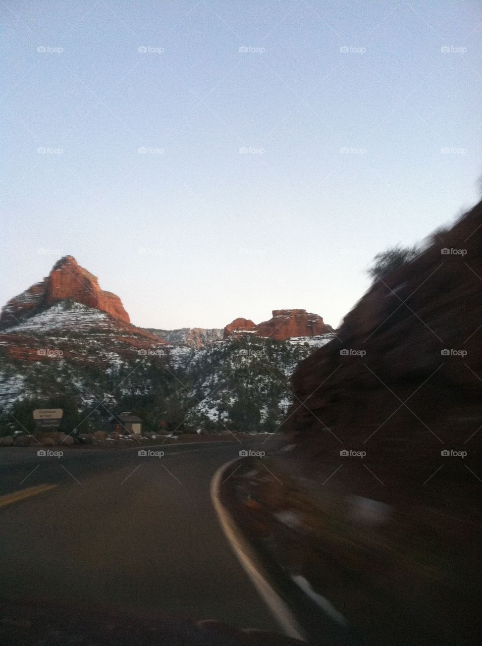 Snow covered mountains in Sadona