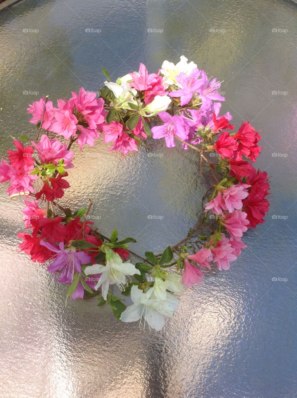 A photo of a handmade beautiful Spring flower crown.