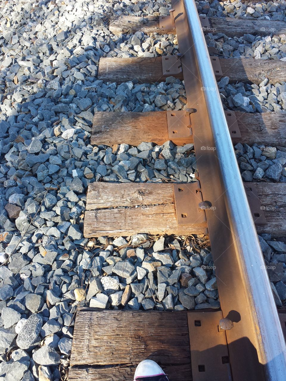 Background of railway track with stones