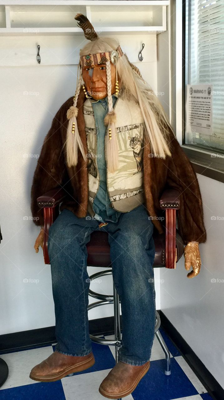 Old American  Indian Mannequin 