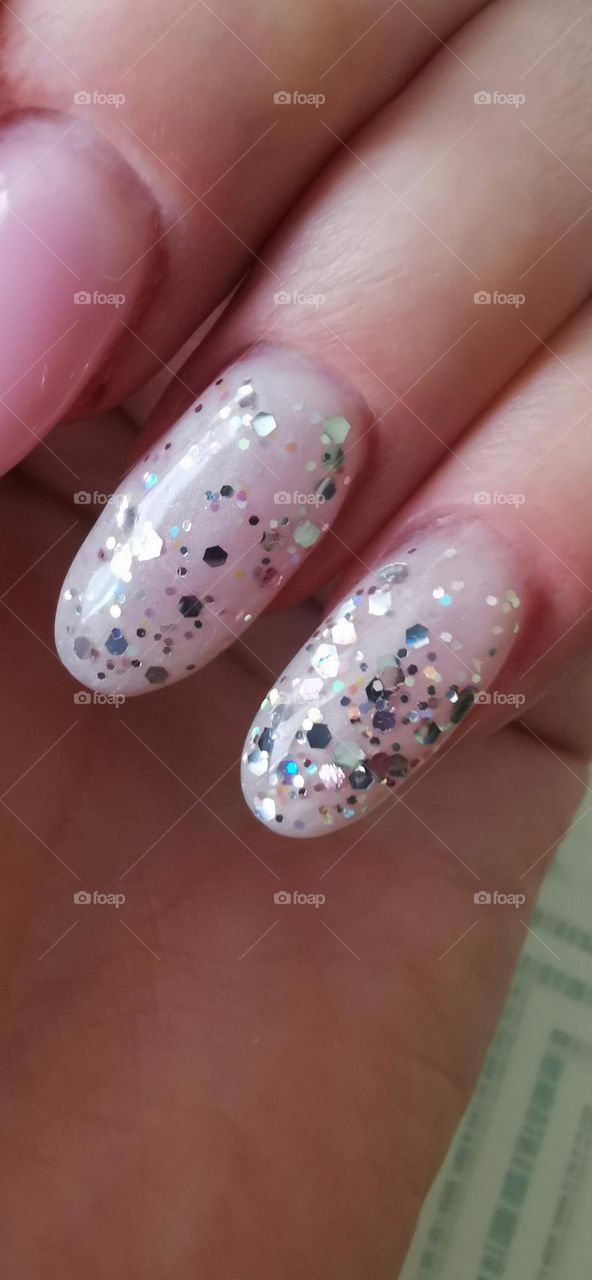 Join the beauty community nails art manicure human hand fingers long pink form shape day part sparkle