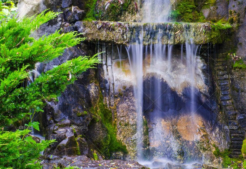 waterfall on the nature background