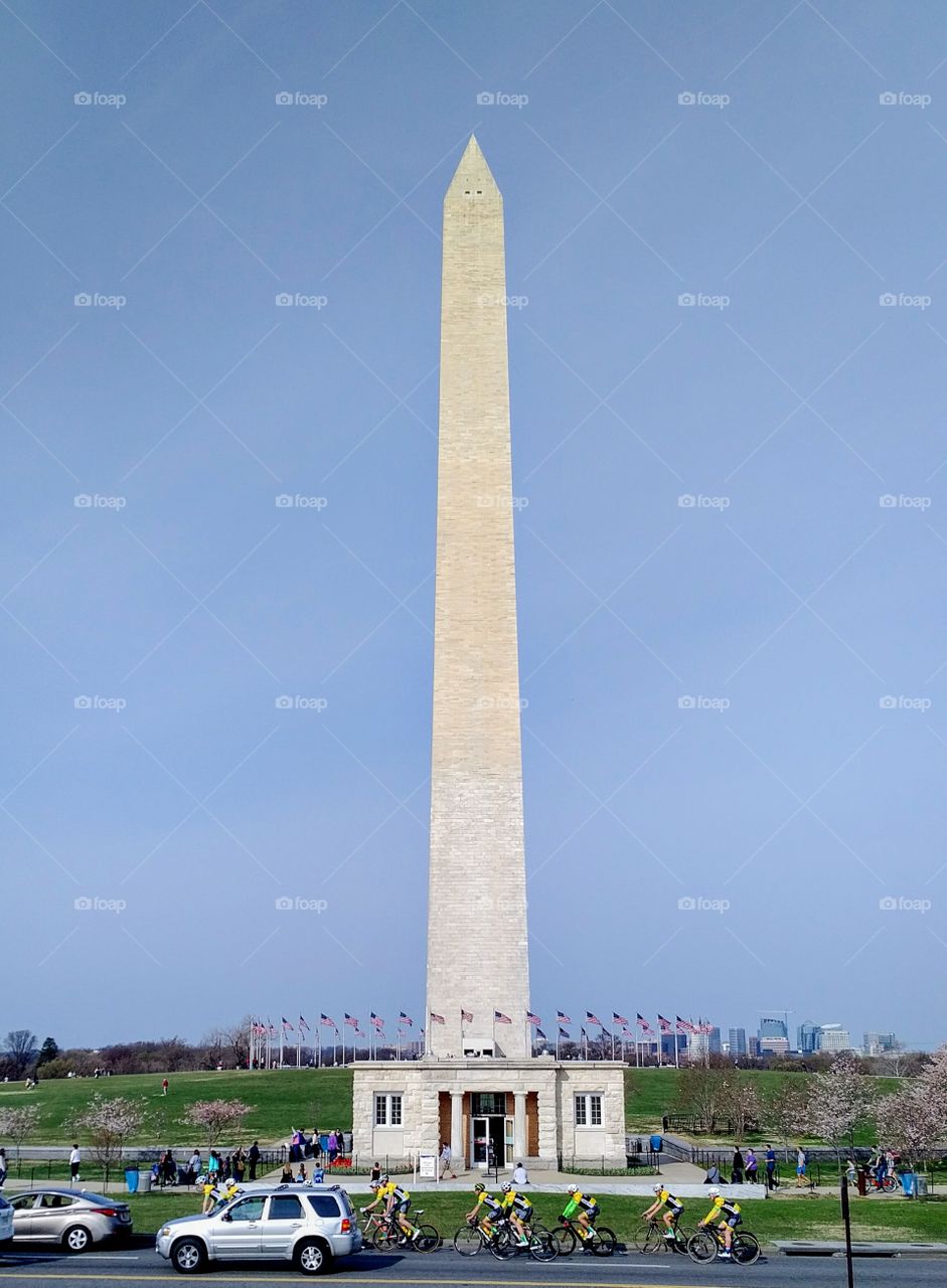 Washington Monument with view of Rosslyn VA in the background