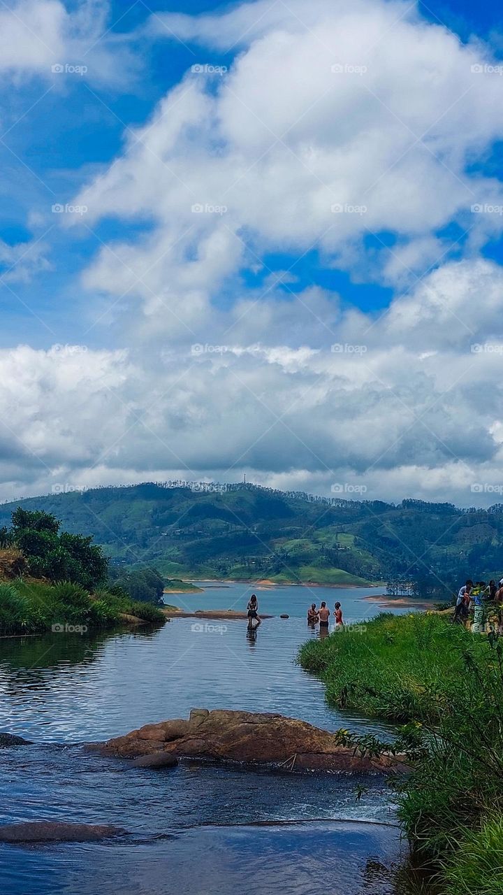 Peak Perspective: Gazing Across Maskeliya Reservoir from Gartmore Waterfall Sri Lanka