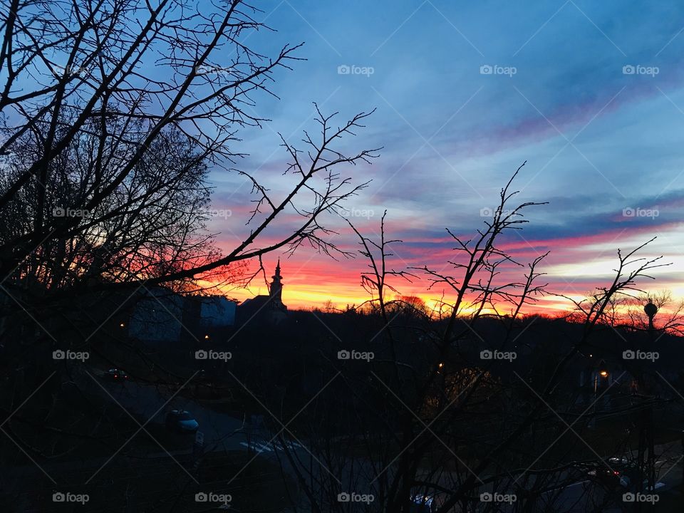 Getting dark nighttime when the sun is already settled down.