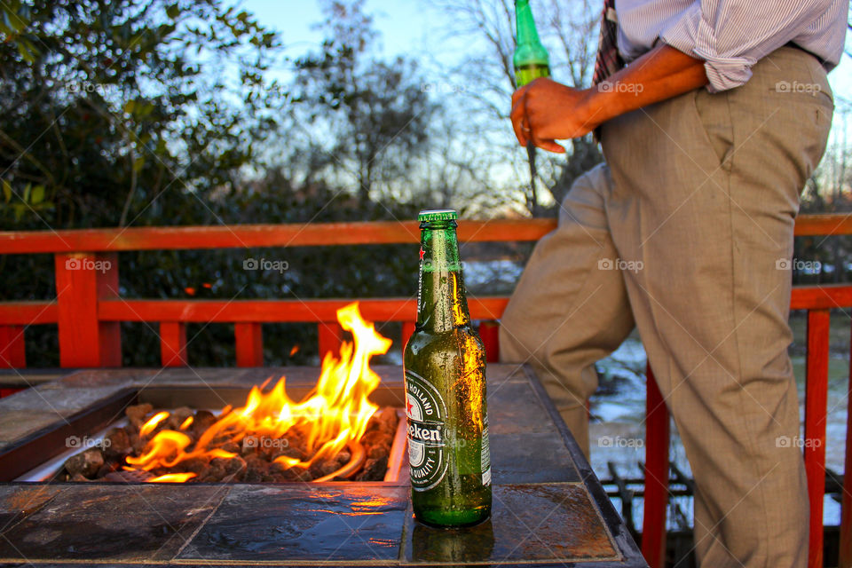 Enjoying your favourite Heineken