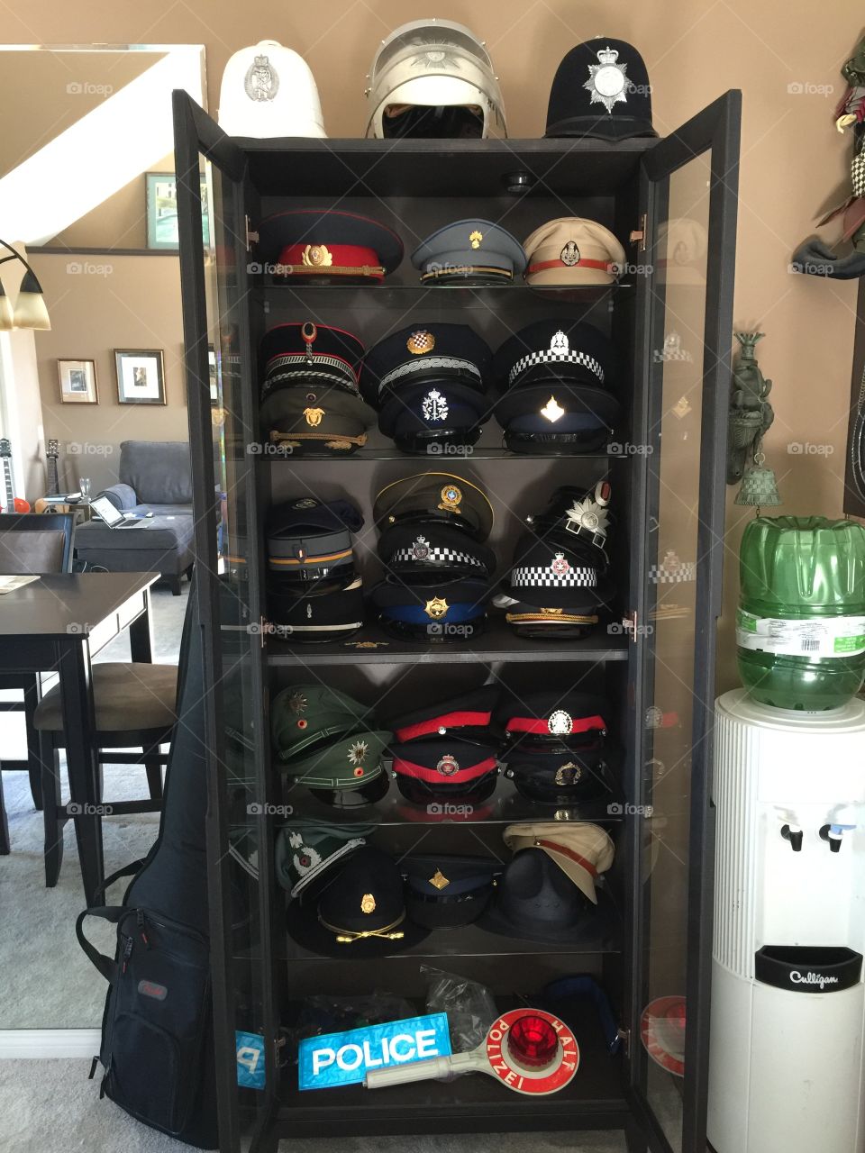 Police hat collection from around the world