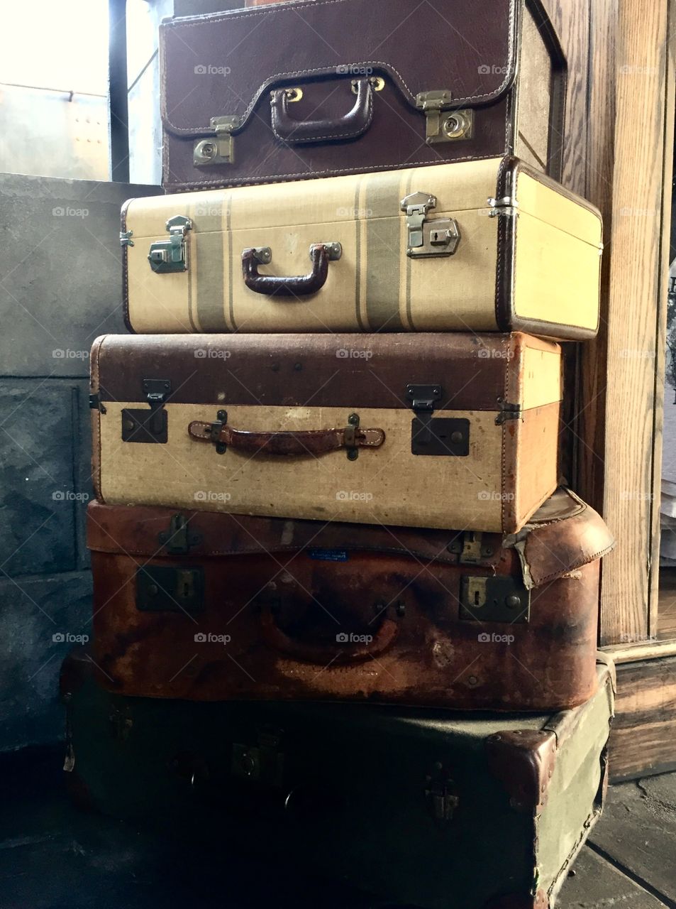 Old fashioned suitcases 