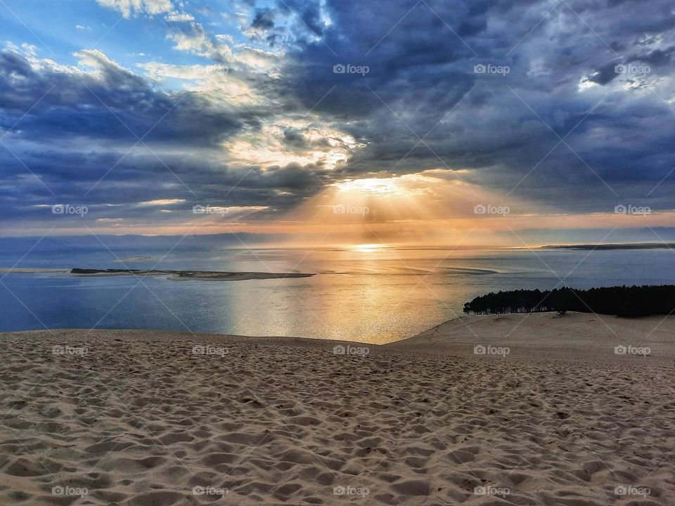 Sunset over the ocean, Bordeaux