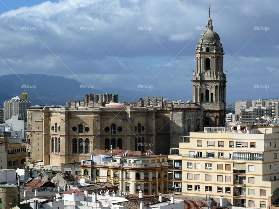 Cityscape of Málaga, Spain.