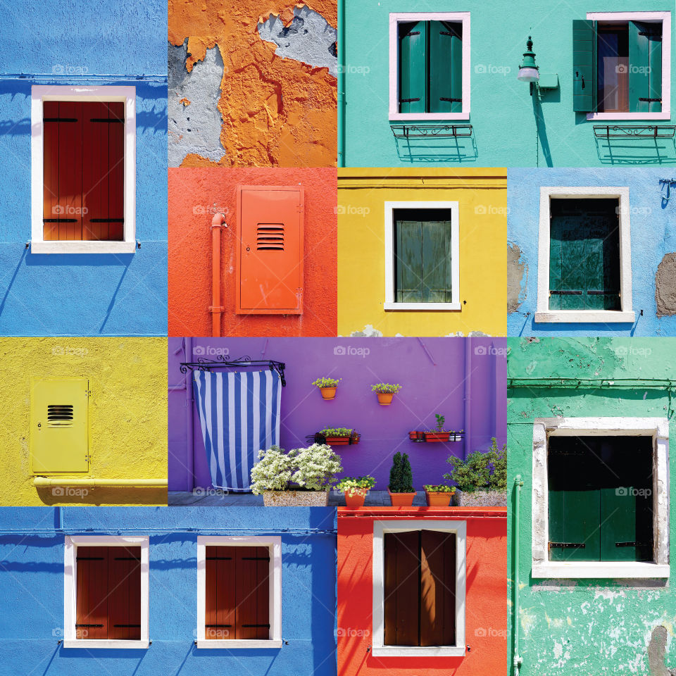 Colorful Windows and Doors variation in Burano, Italy