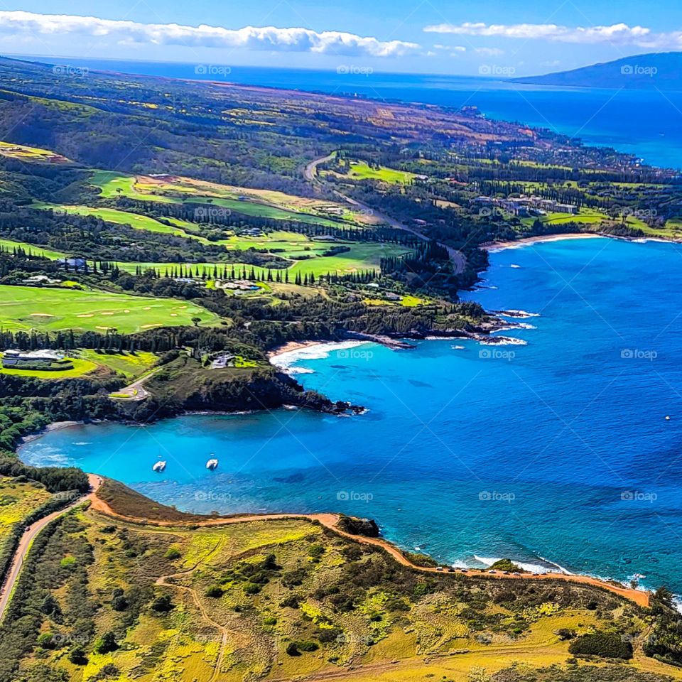 Ariel view from a helicopter ride in Maui Hawaii.