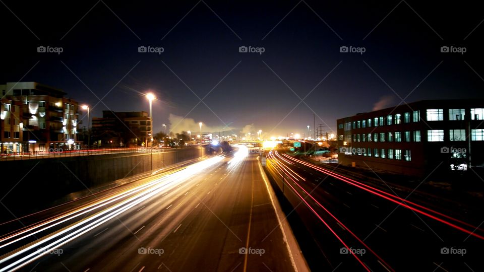 Light trail at night