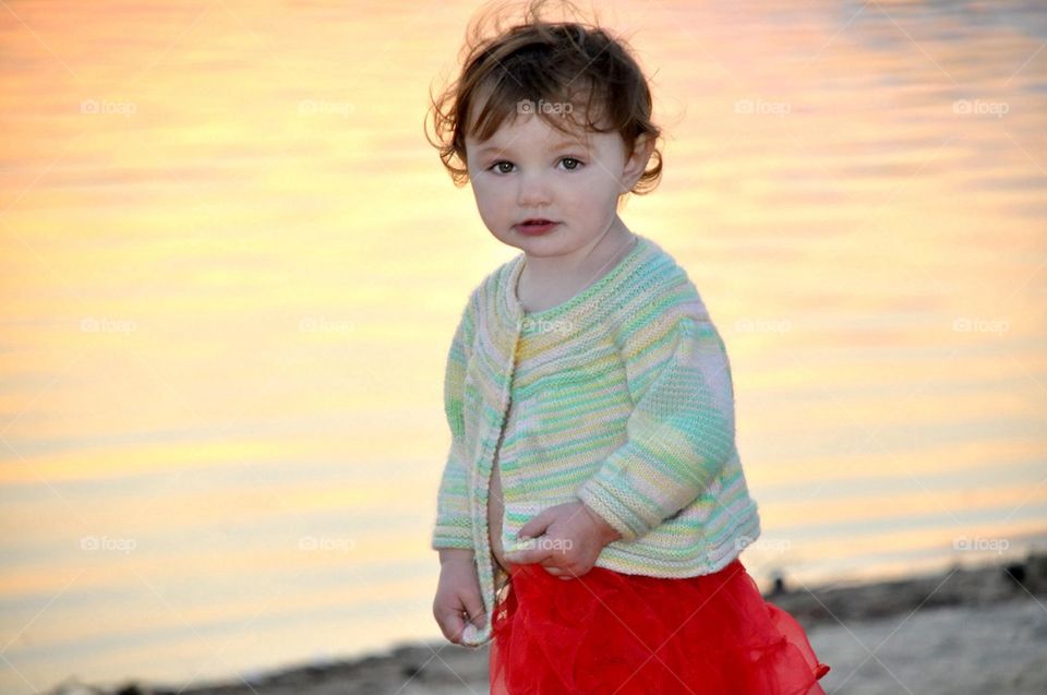 Toddler Girl During Sunset