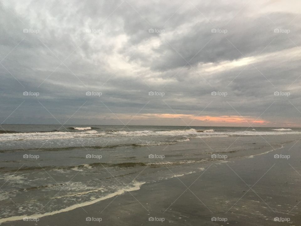 Water, Beach, Sea, No Person, Sunset