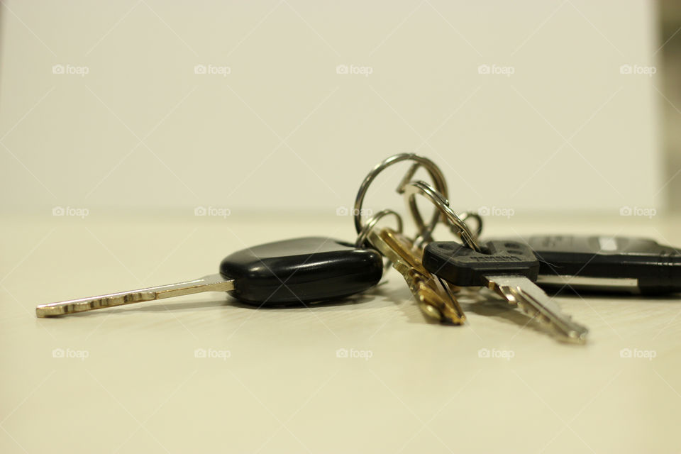 Keys closeup, security of house, car keys