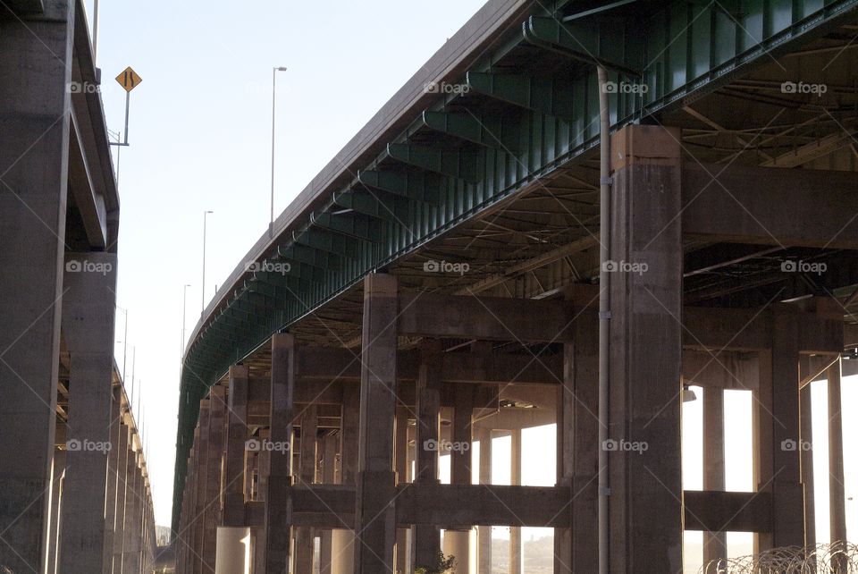 A look from below at a highway.
