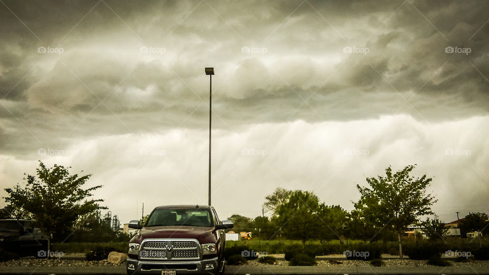 ominous cloudy skies
