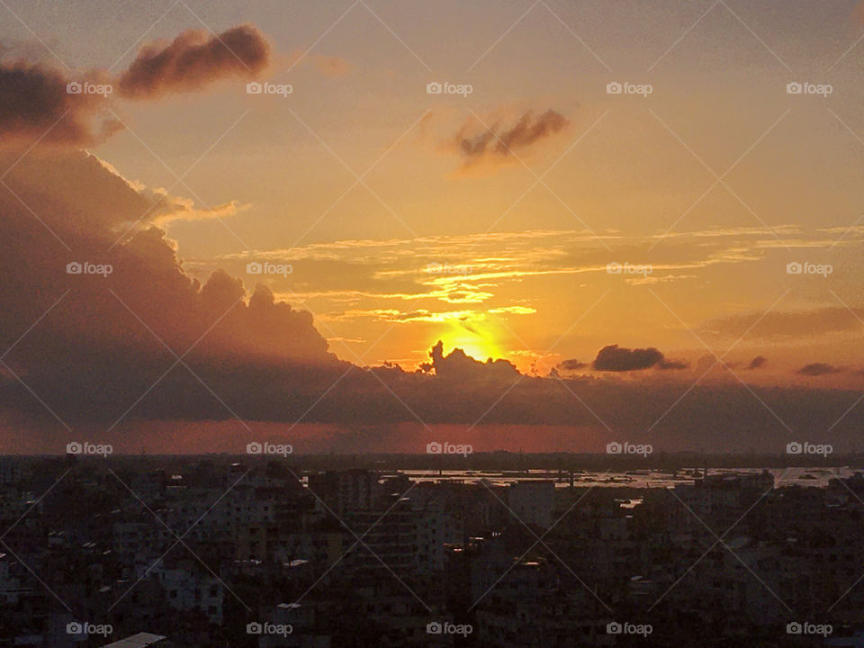 Clouds of small town