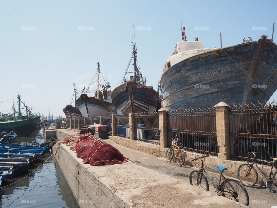 Boats lined at the port