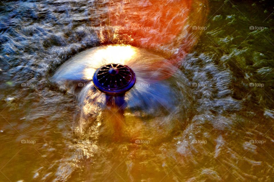 Waterfall and sunset in Indiana 