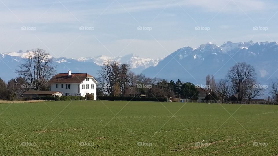 White House with mountain background