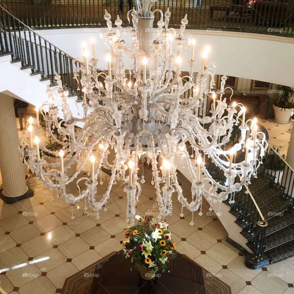 Chandelier at the Belmond in Charleston